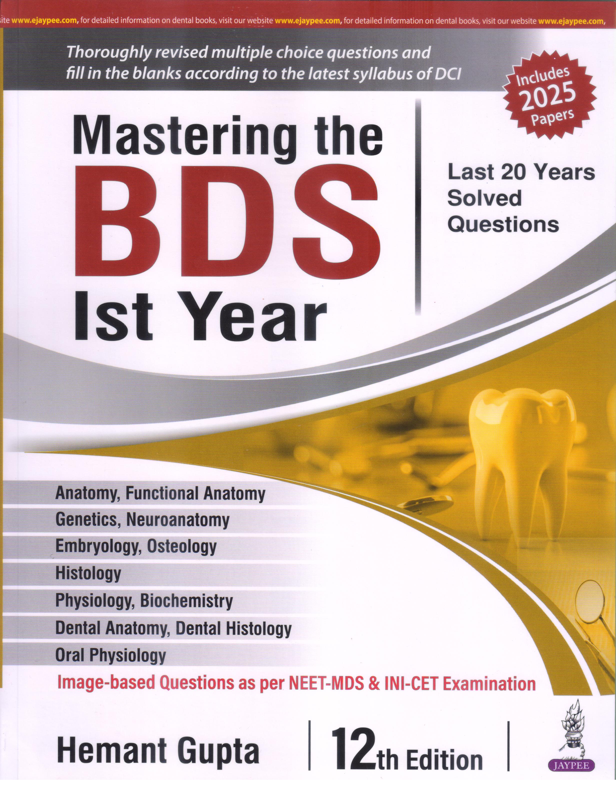 Mastering the BDS Ist Year 12th/2026 - Best Online Medical Book Store